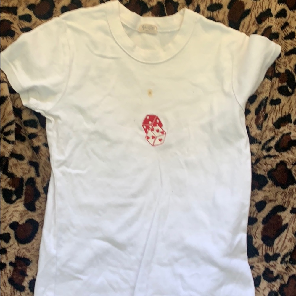 Red and white dice trendy brandy Melville shirt